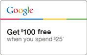 Google - Get $100 free when you spend $25