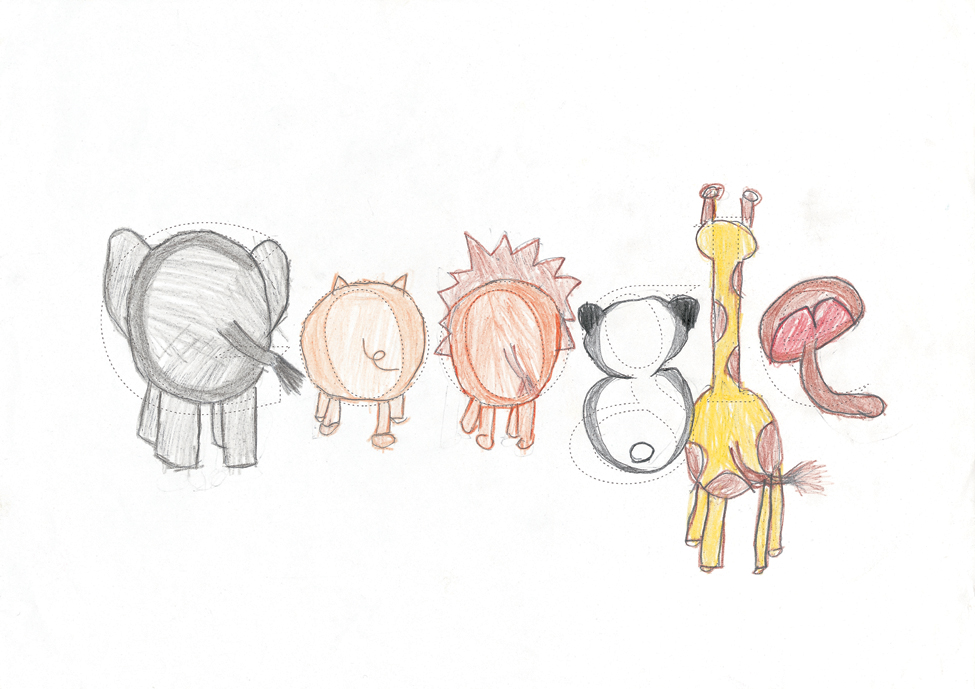 Doodle 4 Google 2010 部門最優秀作品 小学校 1 ～ 3 年生部門作品の画像。