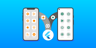 Ícono del podcast “Accelerating apps with Flutter” (Acelera las apps con Flutter)