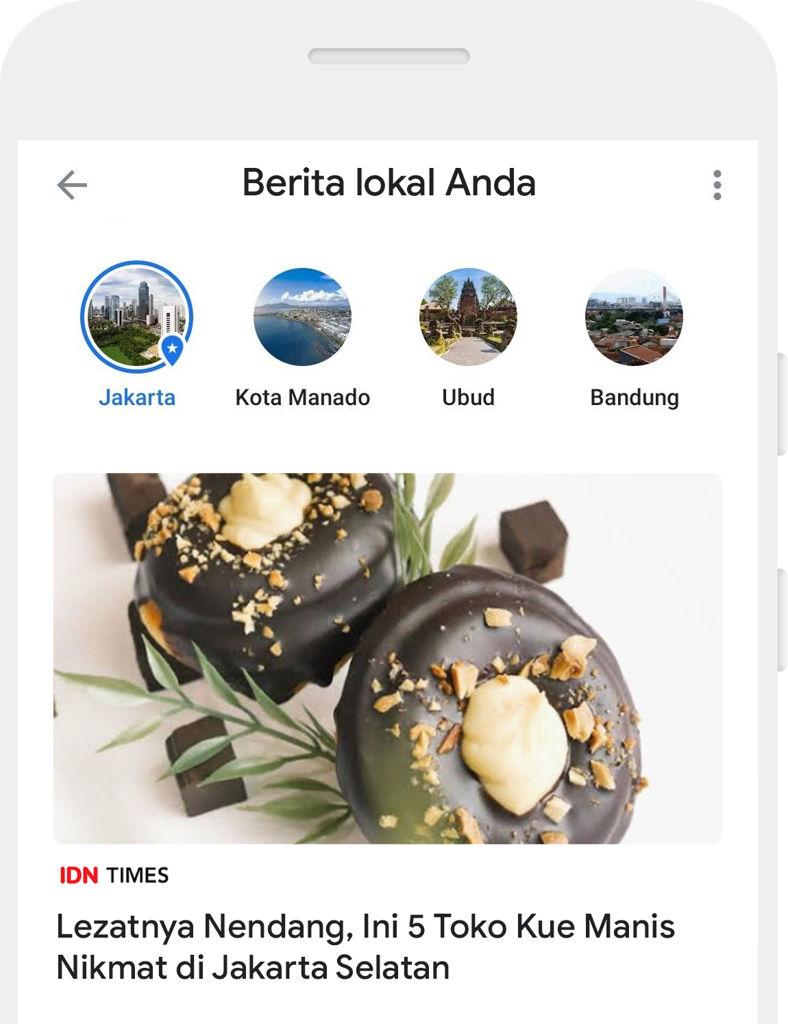 Layar aplikasi Google Berita