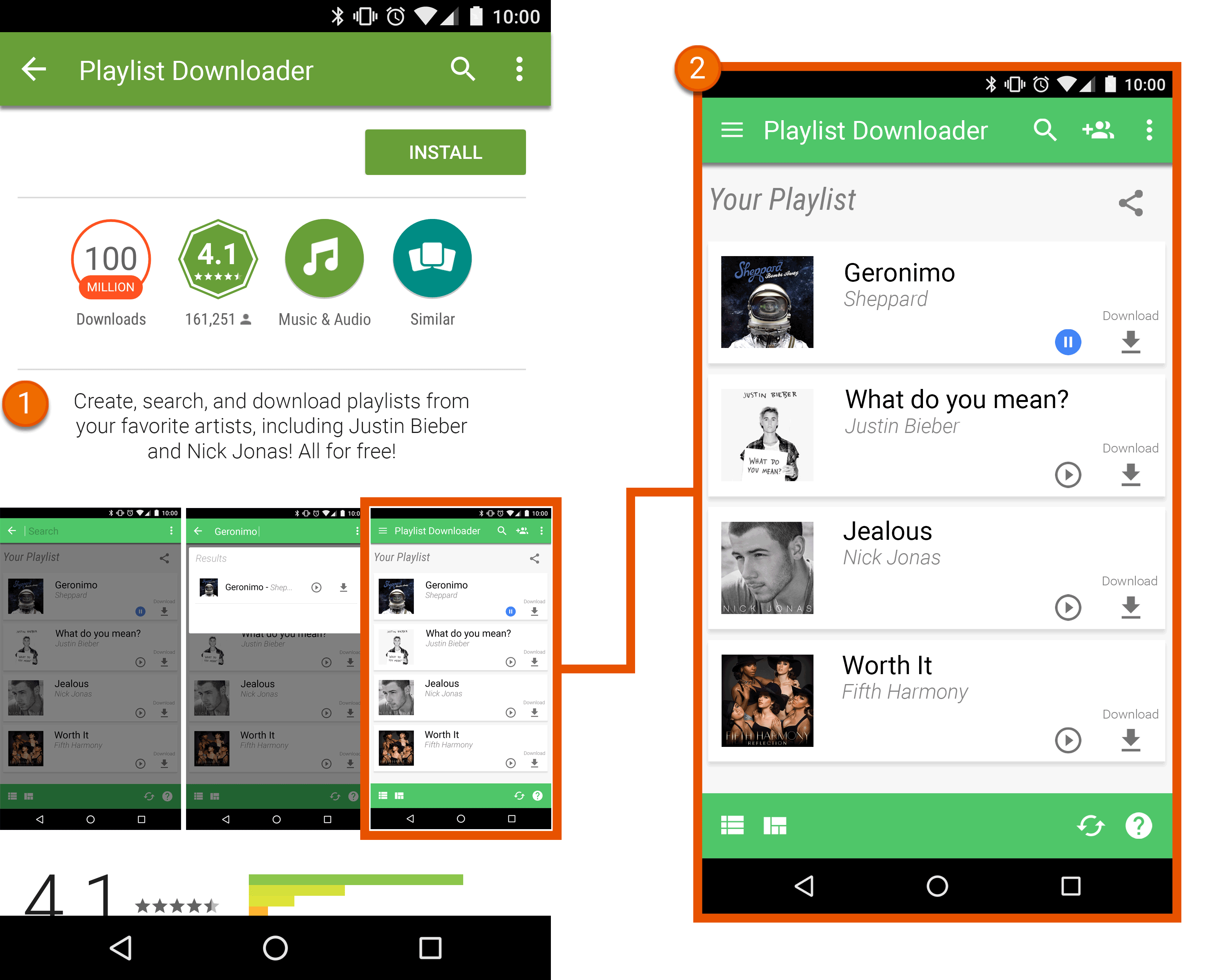 Apps that encourage users to stream and copyrighted works including music and video in violation of applicable copyright law